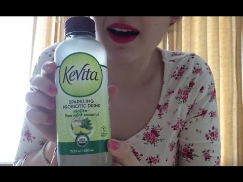 ASMR Eating Sprouts Weat tuna wrap with potato chips and kevita organic drink