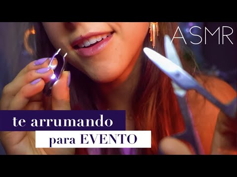 ASMR ANTECIPADO roleplay AMIGA TE ARRUMA PARA EVENTO IMPORTANTE - pinça, pincel, maquiagem, escova..