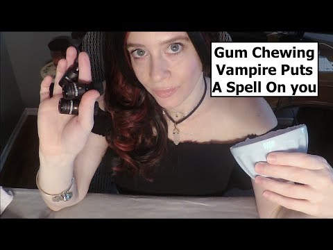 ASMR Gum Chewing Vampire Kidnaps & Puts Spell On You.  Whispered Personal Attention