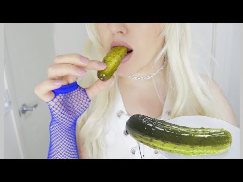 ASMR Pickle Eating Sound And Whispering ( get ready for so much Tingle )