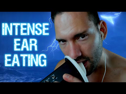 ASMR Intense Ear Eating In The Ocean With Thunder Storm