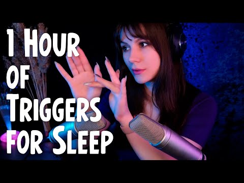 ASMR 1 Hour of Triggers for Sleep 💎 Hand Sounds, Ear Massage, Tapping, Gloves and Mic Brushing