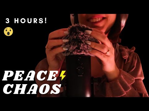 ASMR - 3 HOURS PEACE & CHAOS | FAST AGGRESSIVE FLUFFY Scratching | Soft Spoken | Breathing