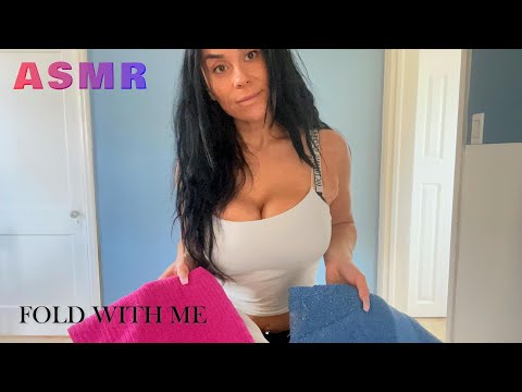 ASMR - Fold Laundry With Me. Fabric Scratching Sounds