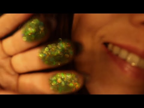 ASMR 💜 Glitter Close Up With Mouth Sounds & Kisses 💜