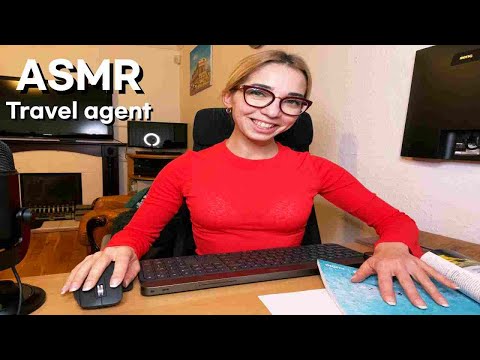 ASMR Vacation Planner Roleplay /Soft-Spoken • Keyboard Typing • Plastic Crinkles • Paper Sounds