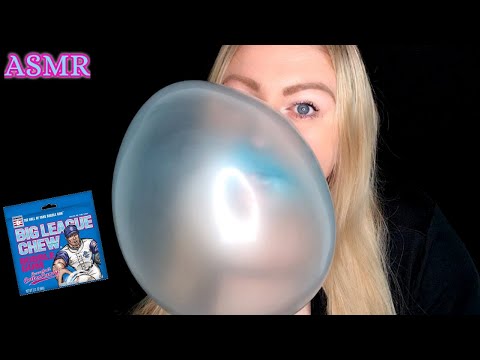 ASMR BLOWING BUBBLES AND CHEWING GUM 💥BIG LEAGUE CHEW