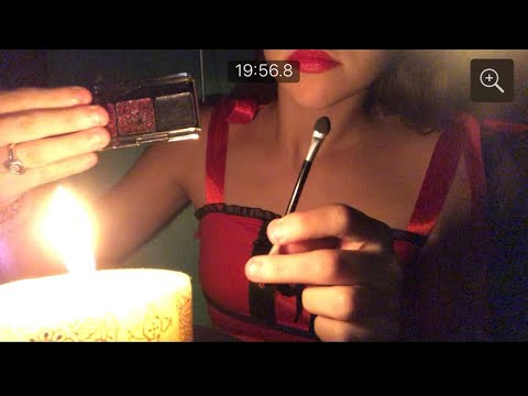 ASMR match lighting candle light cozy fire devil does your makeup on Halloween 🎃 👻🍂