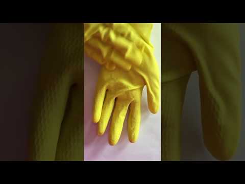 ASMR Yellow Rubber Glove Sounds - Hand Rubbing Relaxation