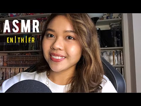 ASMR Trigger Words In 3 Different Languages (English, Thai, French) 👩‍🏫 Close Whisper | Thai Girl🎧