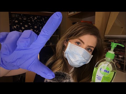 ASMR Roleplay | INSPECTING YOU 🧪  [Inaudible Whispers + Glove & Lotion Sounds]