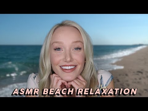 ASMR Relaxing Beach Day! 🌊👙🌞 (Sunscreen Application, Sand & Shells, Ocean Waves, Reading...)