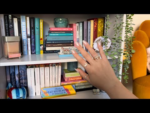 asmr bookshelf tour ✨📚 (tapping, book triggers, hand movements, and soft whispers)