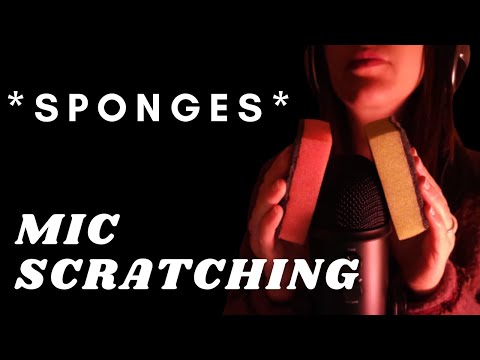ASMR - ROUGH fast mic SCRATCHING, rubbing with SPONGES | EAR AND BRAIN SCRATCHING EFFECT