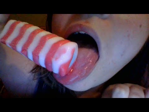 ASMR Sucking Large Popsicle, Bursting Flavors