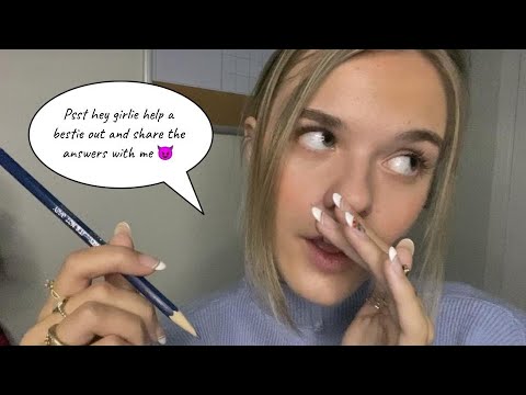 ASMR Toxic Friend Needs Help Cheating On A Test 😈 (close-up whispers)