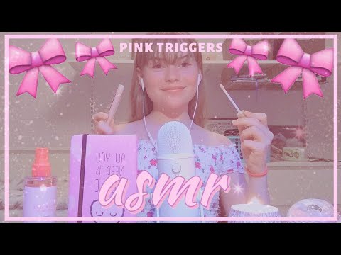 ASMR | PINK TRIGGERS (tapping, scratching+) (swedish)