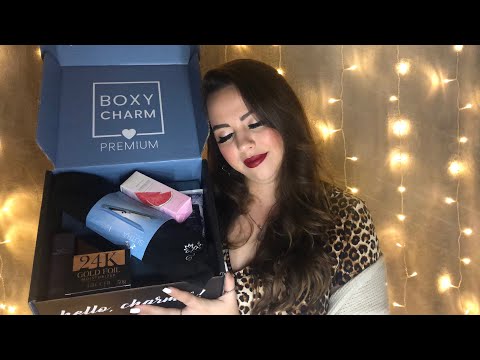 ASMR February BoxyCharm Premium Unboxing (Whispering, Tapping, Makeup Triggers)