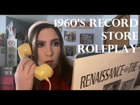 {ASMR} Soft Spoken Late 1960's Record Store Roleplay *includes gum chewing*