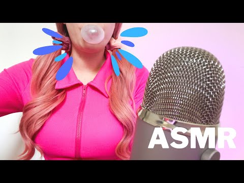 ASMR Gum Chewing, Popping Bubbles & Blowing Bubbles (no talking)