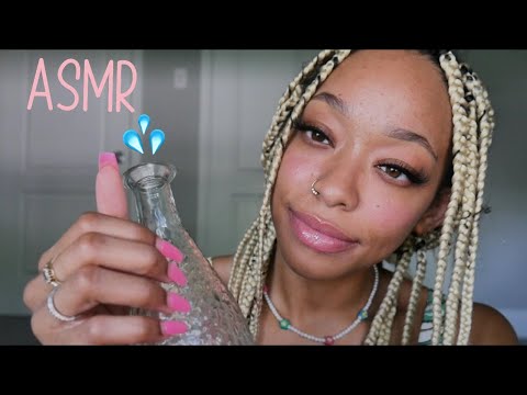 ASMR | GLASS TAPPING WITH ACRYLIC NAILS ♡