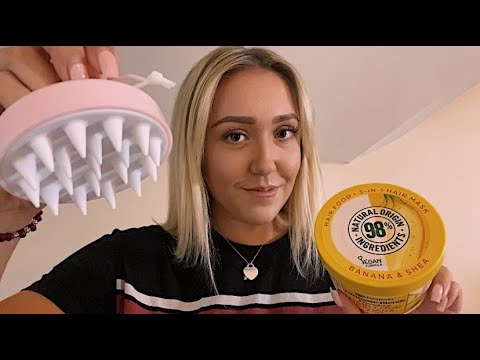 ASMR Tingly Scalp Treatment, Head Massage and Hair Wash (Brushing, Stroking, Scratching)