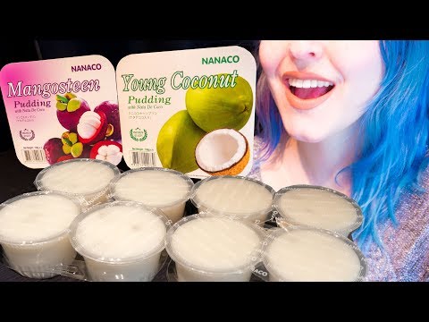 ASMR: Chewy Fruit Pudding w/ Mangosteen & Coconut | Thai Pudding ~ Relaxing Eating [No Talking|V] 😻