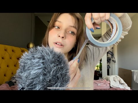 ASMR duct tape part 2 (sticky sounds, tapping) 🦋