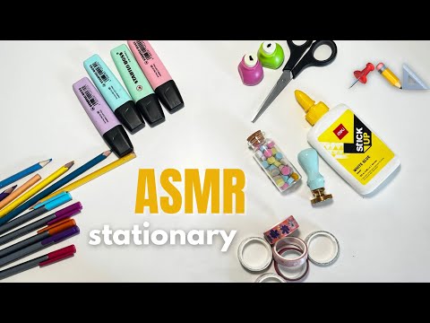 ASMR stationary drawer (haul, organizing, scissors, tape, whisper) АСМР полка канцелярии (шёпот)