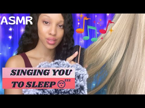 ASMR SINGING YOU TO SLEEP WITH RAIN ☔️ SOUNDS | HAIR PLAY AND BRUSHING FOR ADDED TINGLES