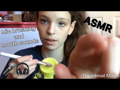 ASMR mic brushing, mouth sounds with hand movements