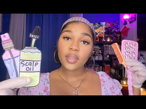 ASMR- Lice Check with Paper Products 💆🏽‍♀️🔦 (LAYERED SOUNDS, MOUTH SOUNDS, SCALP MASSAGE)✨