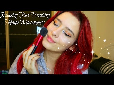 VERY Relaxing Face Brushing + Hand Movements to help you fall asleep!