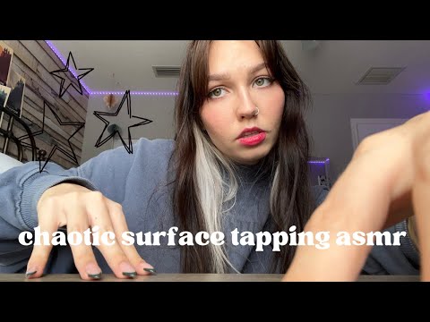 ASMR | chaotic surface tapping 🤍✨ (+ other triggers)