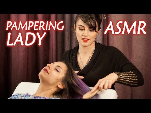 Lady Pampering ASMR, Head, Face and Hand Massage, Hair Brushing