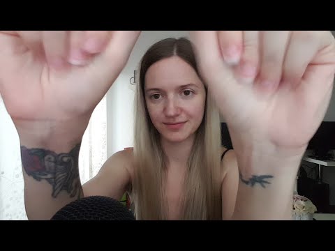 ASMR pure hand sounds and movements, mouth sounds, personal attention, repeating words / blue yeti
