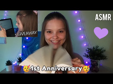 1st ASMR Channel Anniversary🥳 | Recreating my first ASMR video (Book Triggers) + GIVEAWAY Winner💜