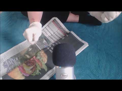 ASMR Newspaper Sounds with Latex Gloves