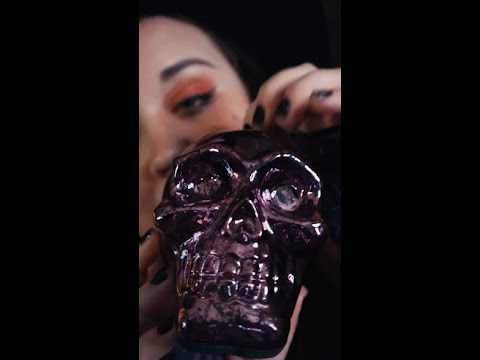 ASMR Short | Skull Collection Show-and-Tell 💀 Tapping, Scratching, Candles, and More 🖤