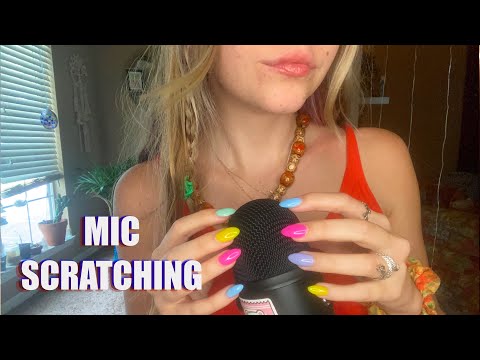 ASMR INTENSE MIC SCRATCHING | Tingly Bare Mic W/ Long Nails