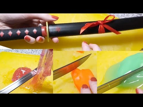 ASMR Cutting Slime with a Samurai Sword
