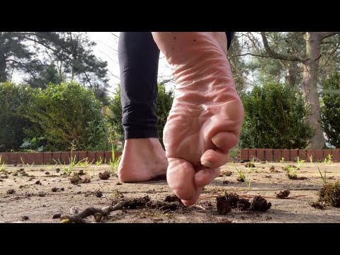 ASMR foot crunching outdoors  - part 1