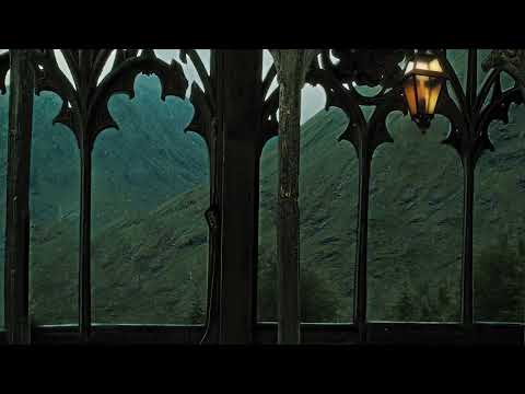 You're at the Covered Bridge Enjoying a Rainy View of the Mountains at Hogwarts | ASMR ambient Sound