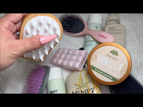 ASMR Tingly Tapping & Some Scratching On RANDOM Bathroom Essentials