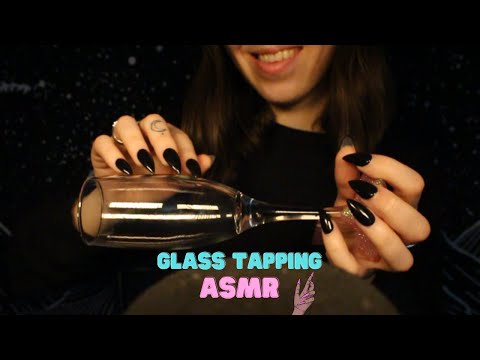 Glass Tapping ASMR🥂 Long Nails💅🏼 Whispers + Mouth Sounds🌸