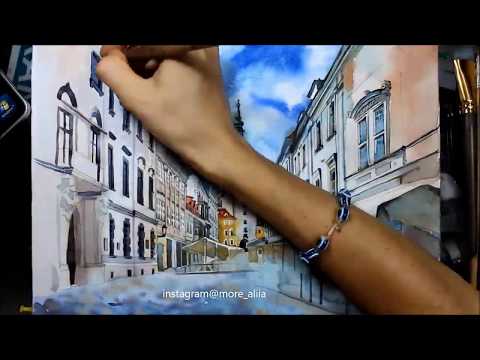 time lapse video of watercolor painting