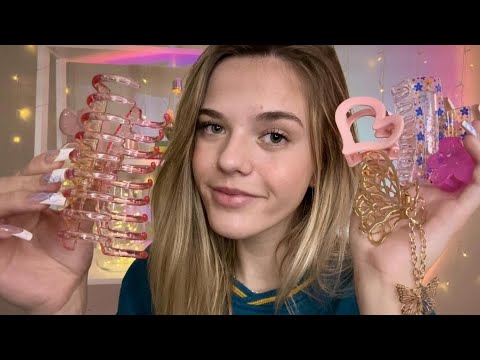 ASMR My Hair Clip Collection + Clipping Up Your Hair 💟