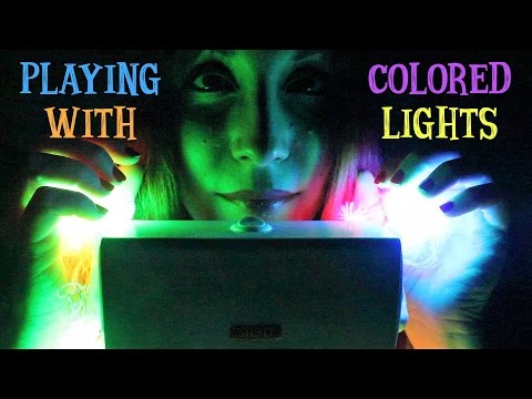 ASMR ☾ Playing with Colored Lights - Binaural Crinkly Sounds - No talking