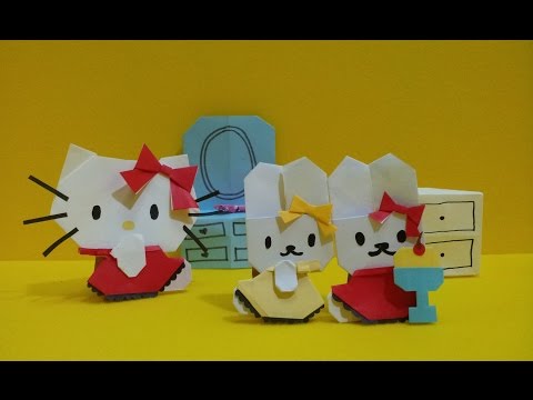 [asmr] origami-kitty and cathy 2 (kitty's red dress)