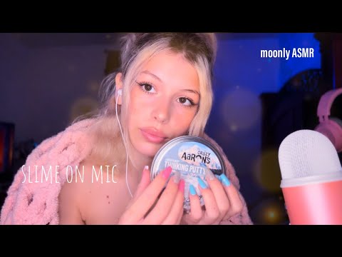 ASMR-slime on mic💚(sensitive,sticky,tapping…)